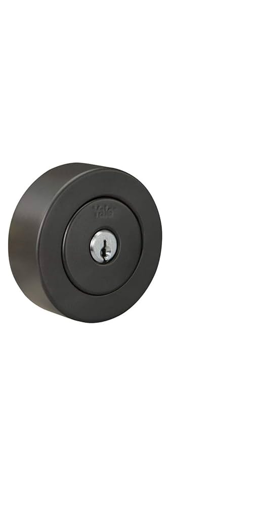 ☆YALE☆ COMFORT COOL ROUND KNIT BLACK YEM1KT109ABK Yale Home Flat Round Single Cylinder, Black Suede Deadbolt